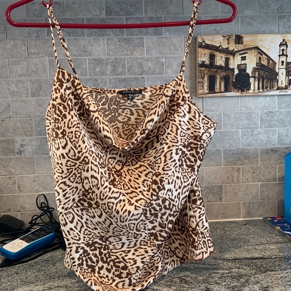 Women’s Dynamite animal print top with adjustable straps